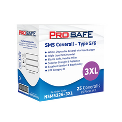 ProSafe SMS Coverall Type 3XL 5/6 White 25pcs