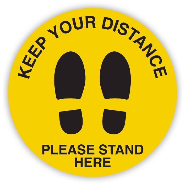Workplace Safety Floor Sticker – ‘Please Stand Here’