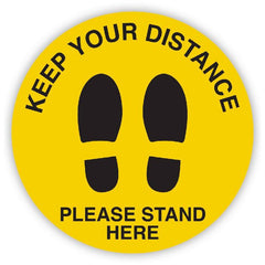 Workplace Safety Floor Sticker – ‘Please Stand Here’