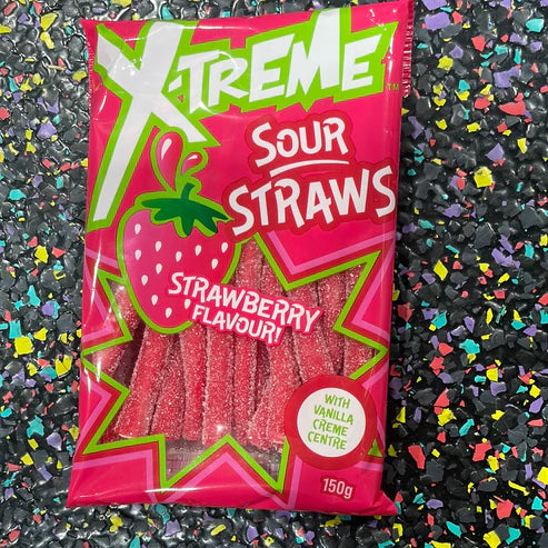 150G XTREME SOUR STRAWS STBRY