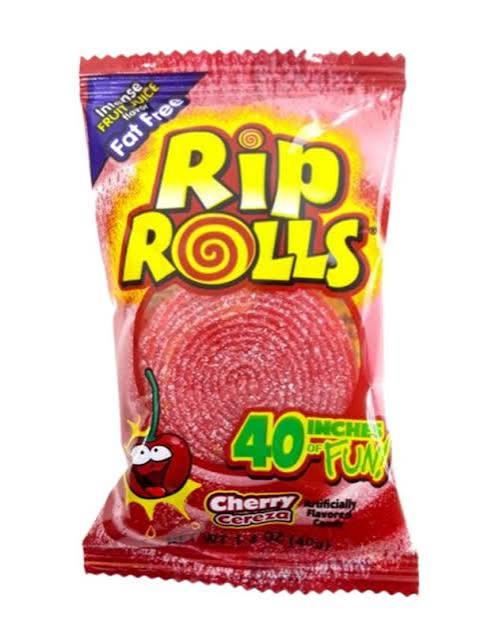Rip Rolls Sour Candy Belt - Cherry 40g * 24 Pack