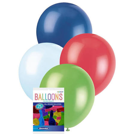 Meteor Party - Balloons 30cm Helium Quality 25pc Pastel Colours Asssorted