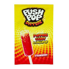 Bazooka Push Pop Dipperz Popping Candy Lollipop Strawberry 12 g * 48 Pack