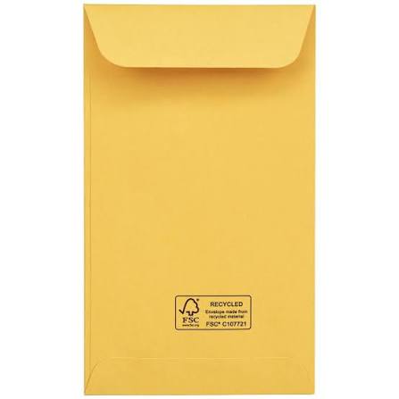 Plain Gold Envelopes 100% Recycled 100pk