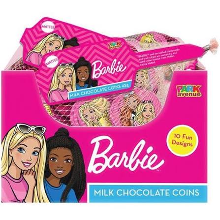 Barbie Milk Chocolate Coins 43g * 50 Pack