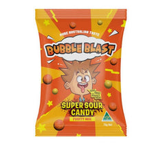 Bubble Blast Super Sour Fruit Mix Bag 70g * 12 Pack