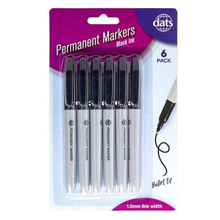 Dats Permanent Markers 6pk