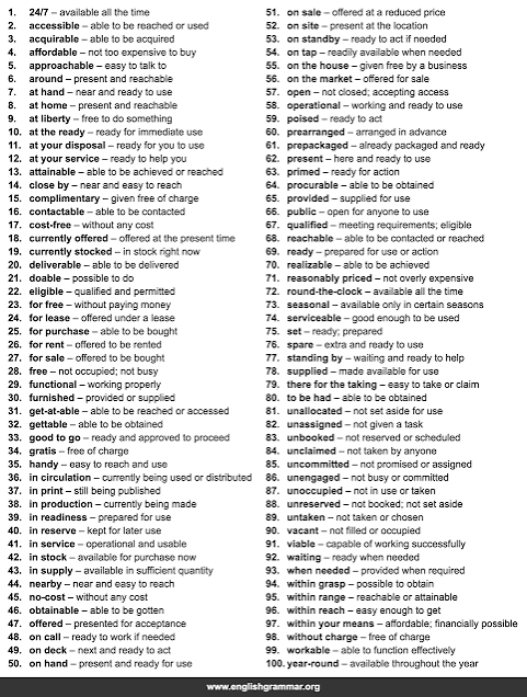 AVAILABLE TO USE