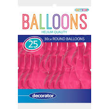 Meteor Party - Balloons 25cm Helium Quality 25pc Hot Pink/Magenta