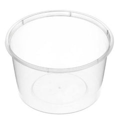 Genfac - Round Plastic Food Containers - Natural - 600ml - 50pcs