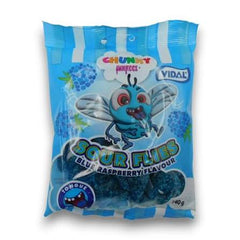 Chunky Funkeez Sour Flies Blue Raspberry Bag 140g * 12 Pack
