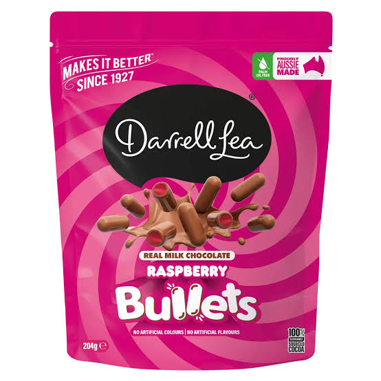 Darrell Lea Raspberry Bullets 204g