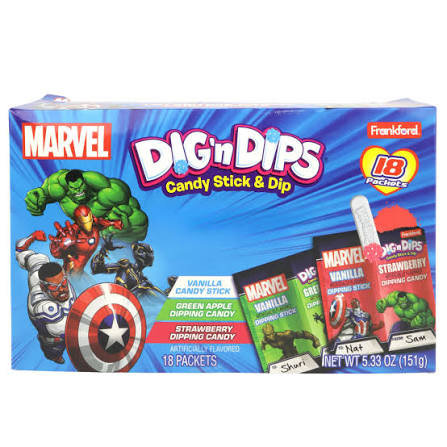 Marvel Avengers Dig n' Dips Candy Stick & Dip Bag 200g * 12 Pack