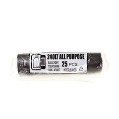 All Purpose - Garbage Bags - Black Hdpe Bin Liners 240L 25pcs