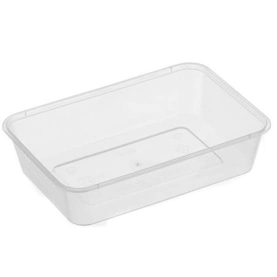 Awesome - Rectangle Plastic Container Natural 500ml 500pc