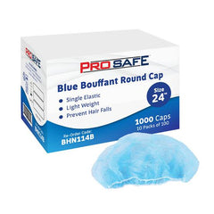 Prosafe - Blue Bouffant Round Caps Size 24 - 100pcs