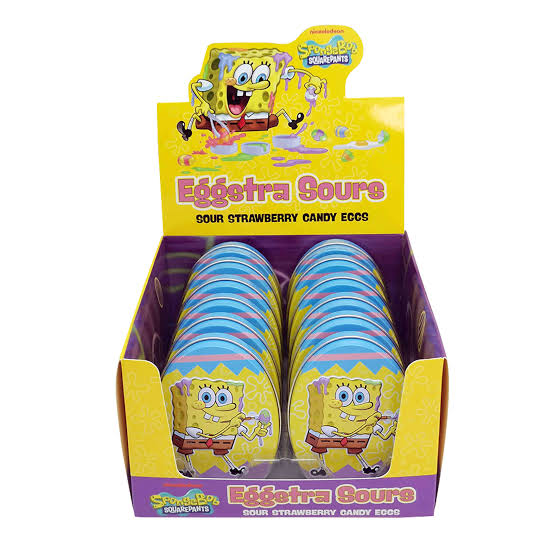SpongeBob SquarePants Eggstra Sour Candy Tin 34g * 12 Pack