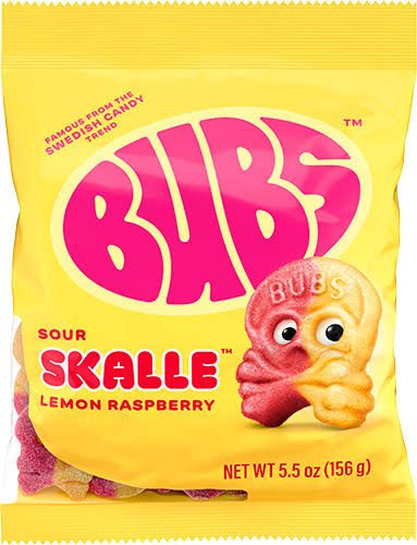BUBS Sour Skalle Lemon Raspberry Bag 156g * 8 Pack