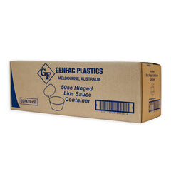 Genfac - Food Grade 50Cc Hinged Lids Sauce Container 50pcs
