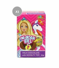 Barbie Wonderball Milk Chocolate with Novelty Toy 25g * 12 Pack