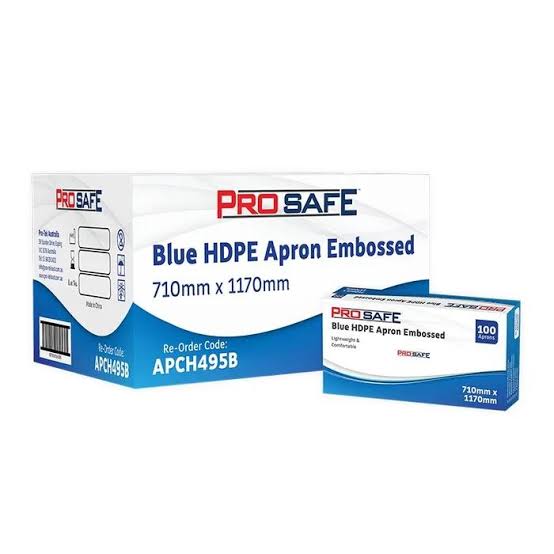 Prosafe - Blue HDPE Apron Embossed 710x1170mm  100pcs
