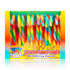 TNT Sour Candy Canes Strawberry Flavour 12g