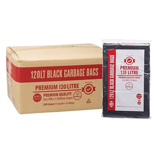 Premium - Garbage Bag - Black Bin Liner 120L 900x1100mm 25pcs