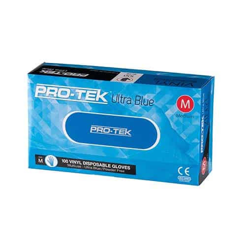 Protek - Ultra Blue - Vinyl Disposable Gloves Small 100 pcs