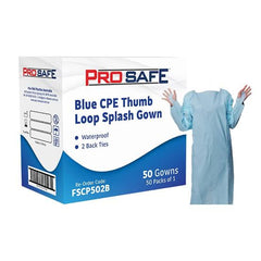 Prosafe Blue Thumb Loop Splash Gown 25pk