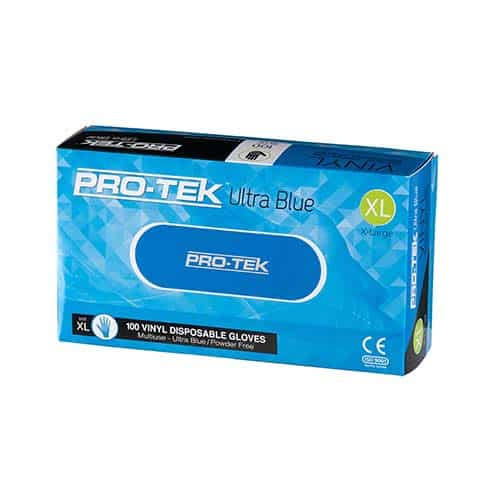 Protek - Ultra Blue - Vinyl Disposable Gloves XL 100 pcs