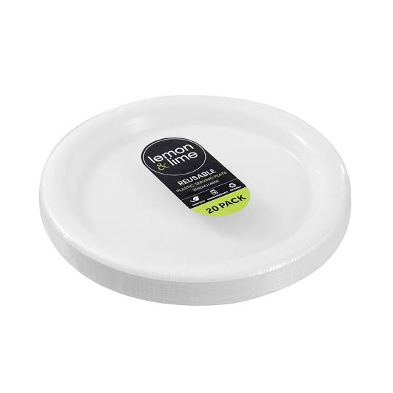 Lemon & Lime - Plastic Serving Plate Large25.5Cm12X 20pk
