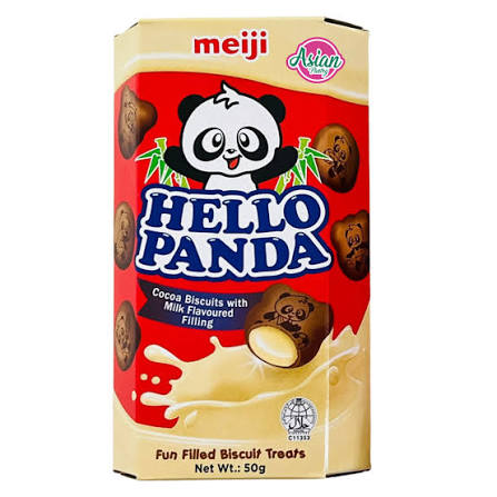Meiji Hello Panda Cocoa Biscuits with Milk Flavoured Filling 50g * 10 Pack