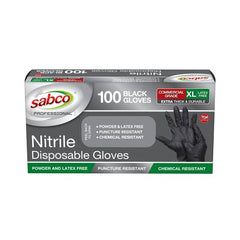 Sabco - Professional Nitrile Disposable Gloves Black Large 100pcs