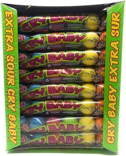 Dubble Bubble Cry Baby Extra Sour Candy Gumball 18g * 36 Pack