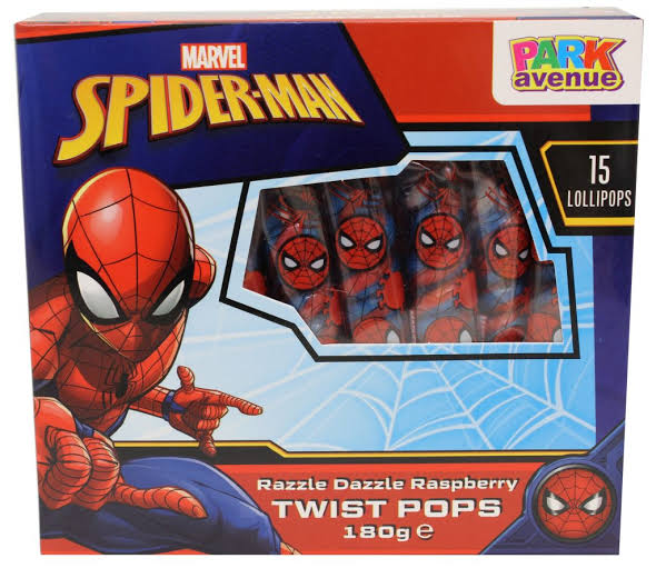 Spiderman Twist Pops 15ct 180g * 8 Pack