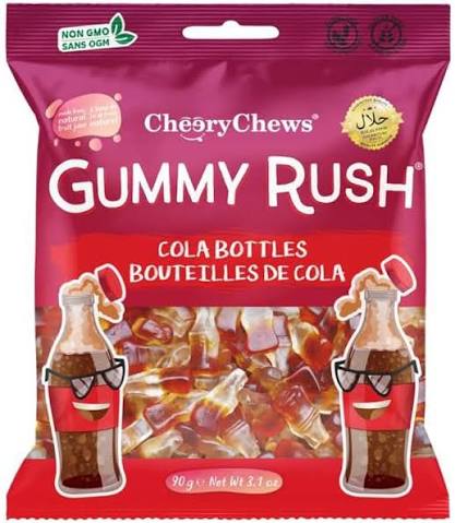 Gummy Rush Cola Bottle Bag 90g * 12 Pack