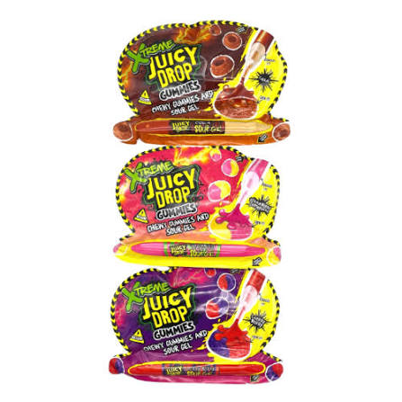 Bazooka Xtreme Juicy Drop Gummies Sour Candy 57g * 12 Pack