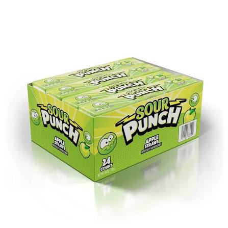 Sour Punch Candy Straws - Apple 57g * 24 Pack