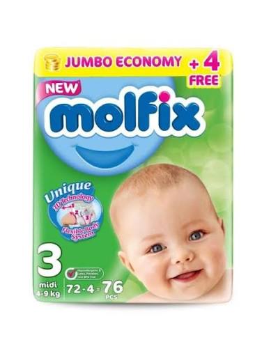 Molfix - Jumbo Economy 3 Midi 4-9 kgs - 68pcs