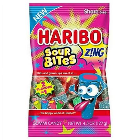 Haribo Zing Sour Bites Bag 127g * 12 Pack