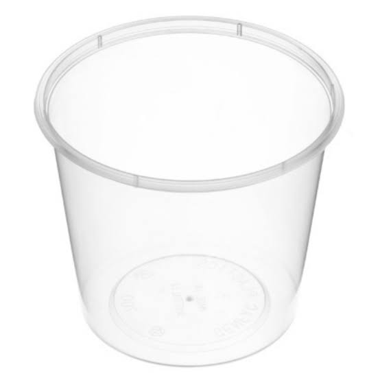 Genfac - Round Plastic Containers - Natural - 700ml - 50pcs