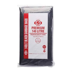 Premium - Garbage Bag - Black Bin Liner 140L 900x1240mm 50pcs