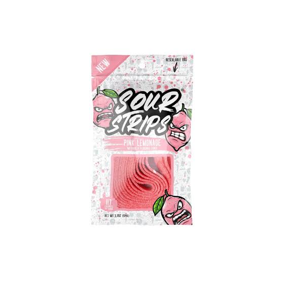 Sour Strips Candy Bag 96g * 12 Pack - Lemonberry