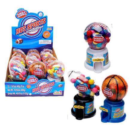 Dubble Bubble Sports Gumball Machines Dispenser 40g * 12 Pack