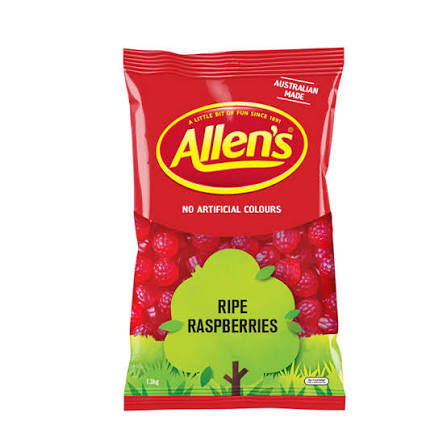 Allen's Raspberries Lollies Bag 1.3kg