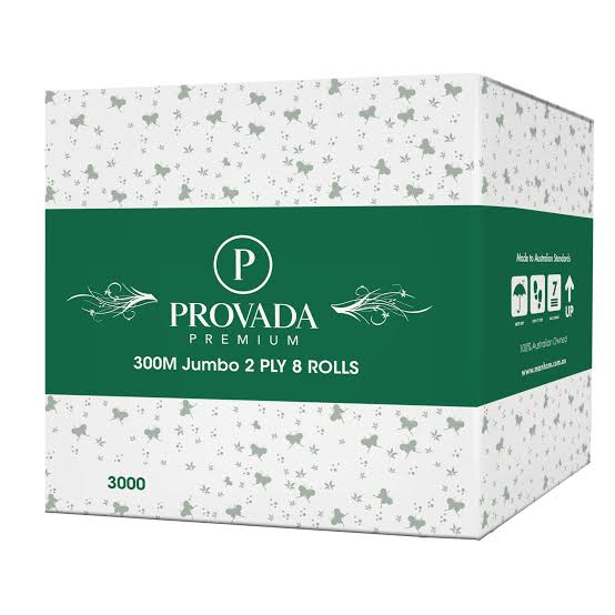 Provada Commercial Jumbo Toilet Paper 300Mmx 8Rolls
