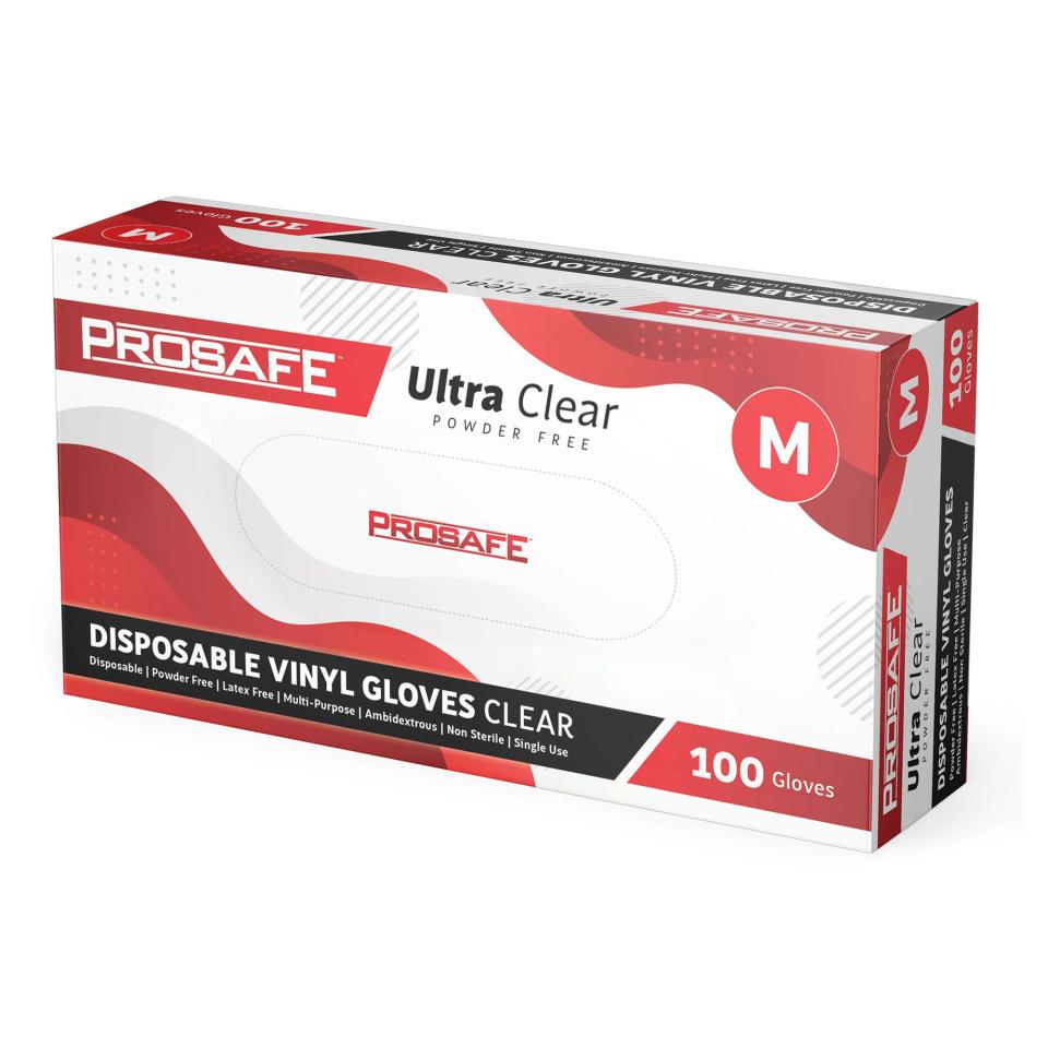 Prosafe - Ultra Clear Powder Free - Dispoable Gloves Medium 100pcs