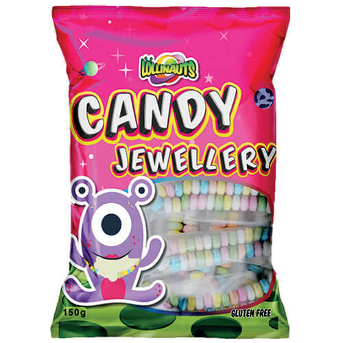 Candy Jewellery Lollies Bag 150g * 12 Pack