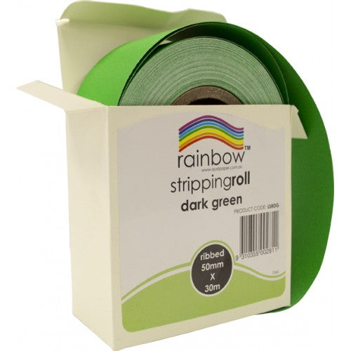Rainbow Stripping Roll Ribbed 50mm X 30m Dark Green