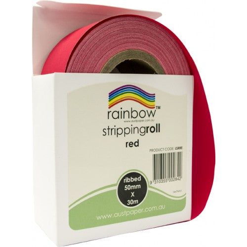 Rainbow Stripping Roll Ribbed 50mm X 30m Red